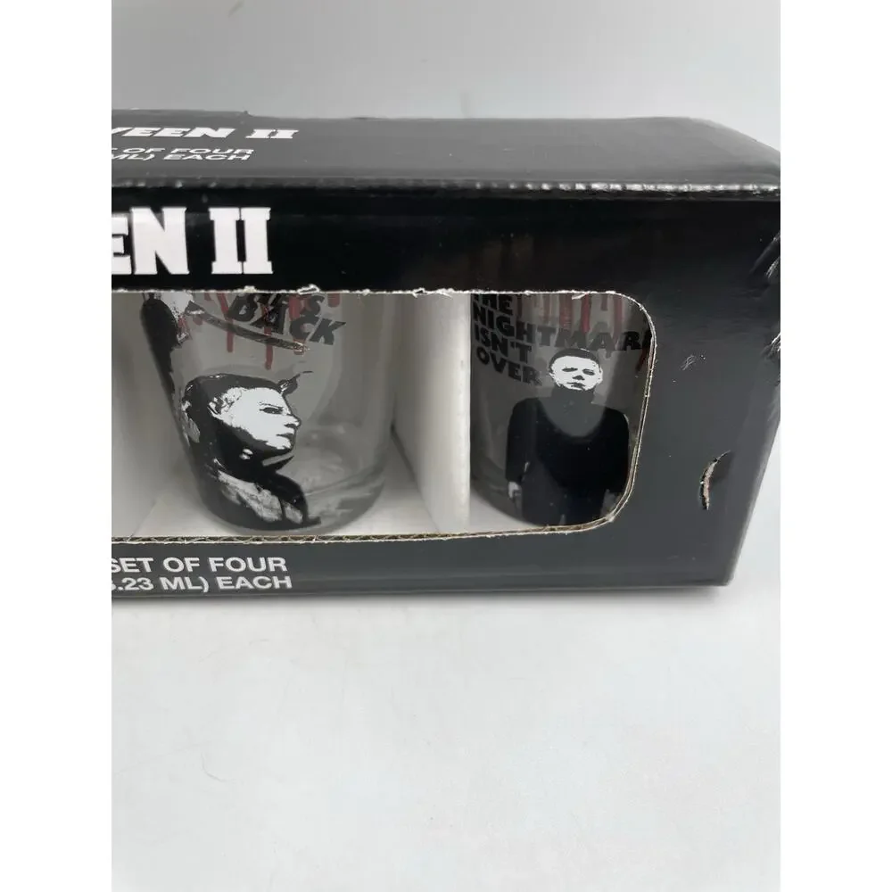 HALLOWEEN II MICHAEL MYERS SHOT GLASS SET OF 4 NEW